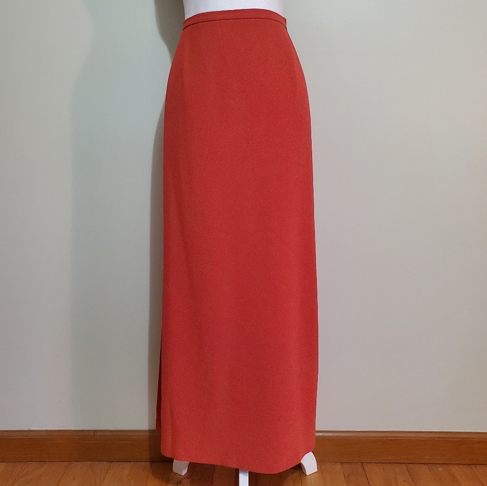 Rena Rowan vintage rust pencil straight dressy maxi skirt 14